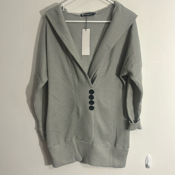 Allegra K Hooded Waffle Long Sweater NWT, Size Medium, soft inside! - Picture 1 of 6